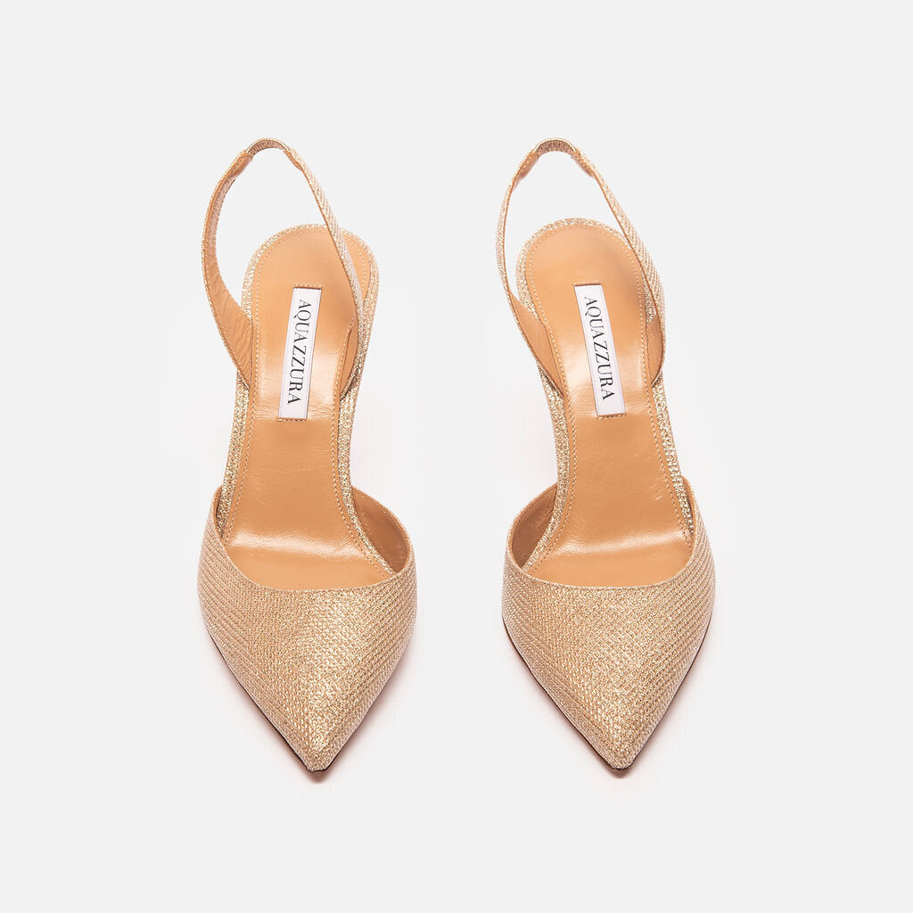Aquazzura Metallic Gold Slingback Pumps