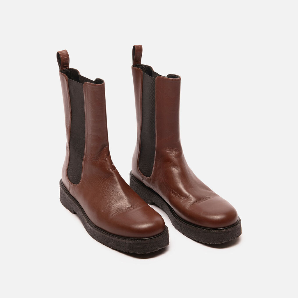 Staud Brown Short Leather Boots