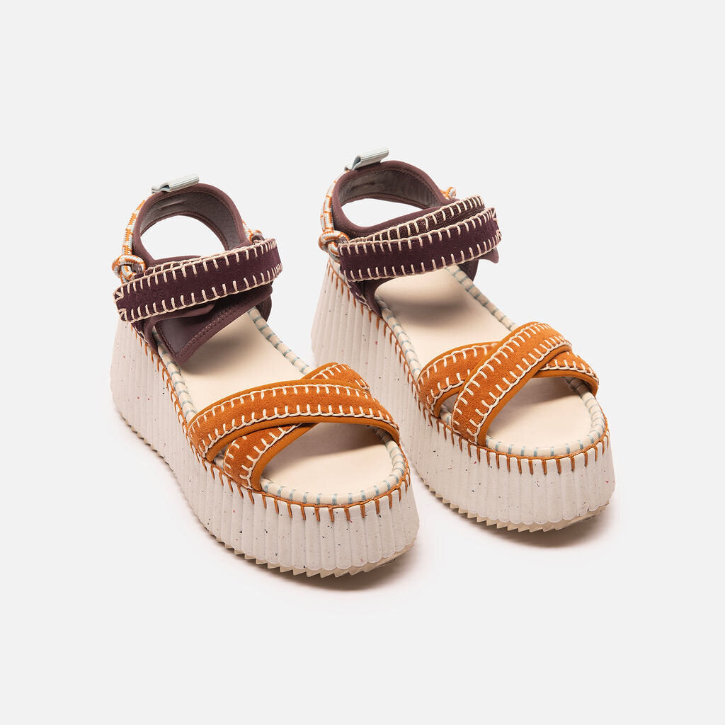 Chloe Orange & Pink Bungie Sandal