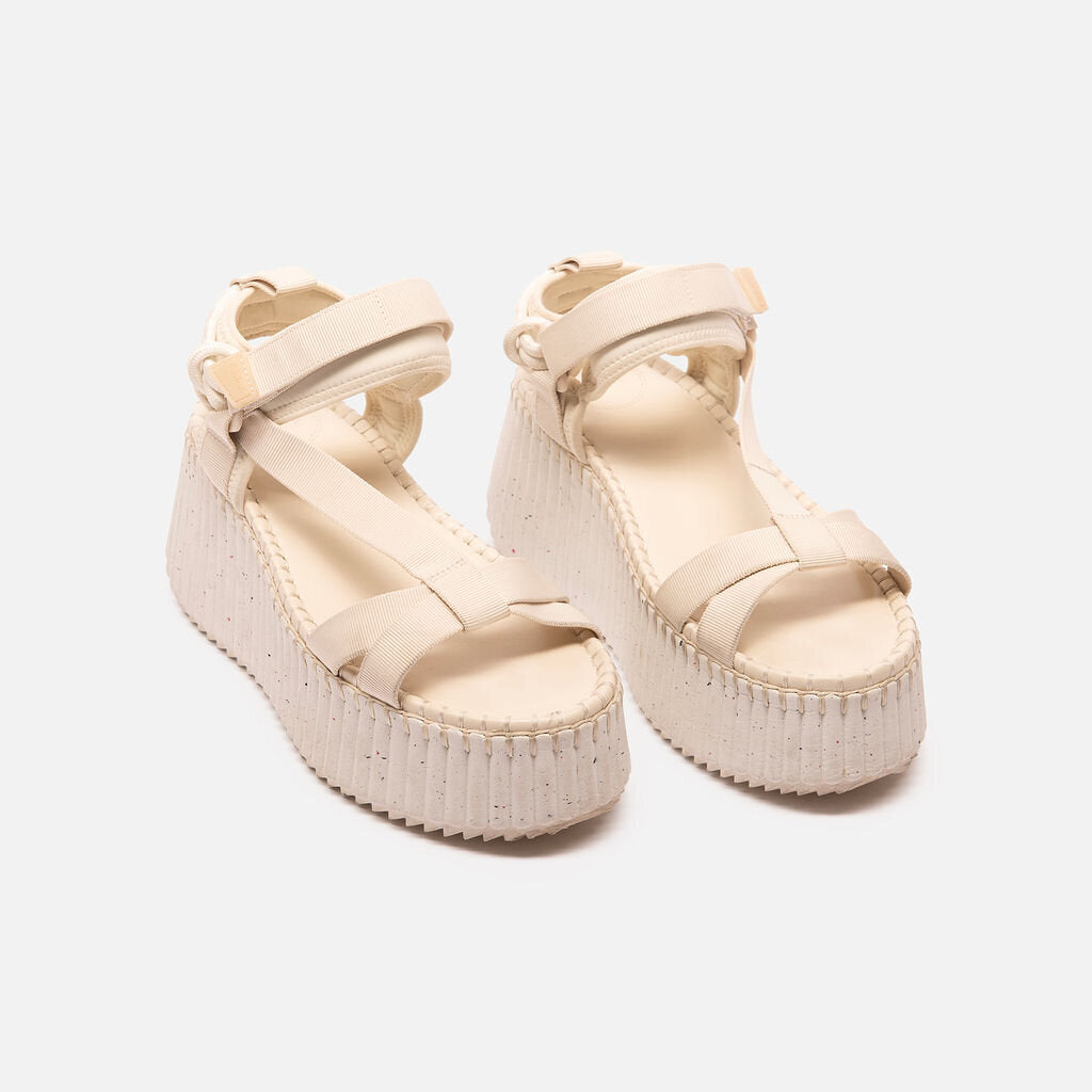 Chloe Cream Strappy Bungie Sandal