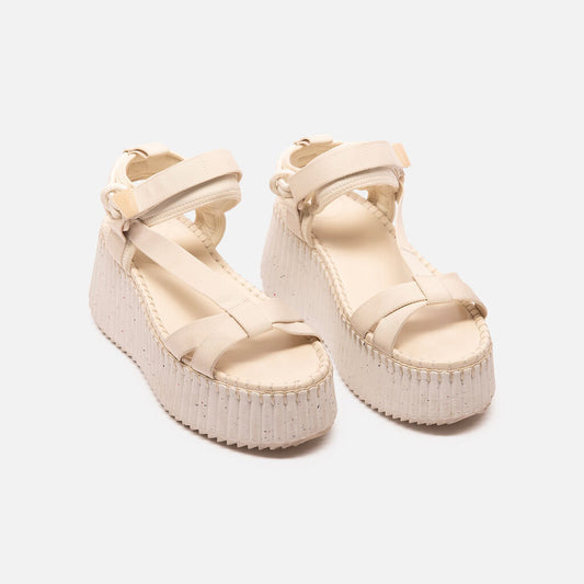 Chloe Cream Strappy Bungie Sandal