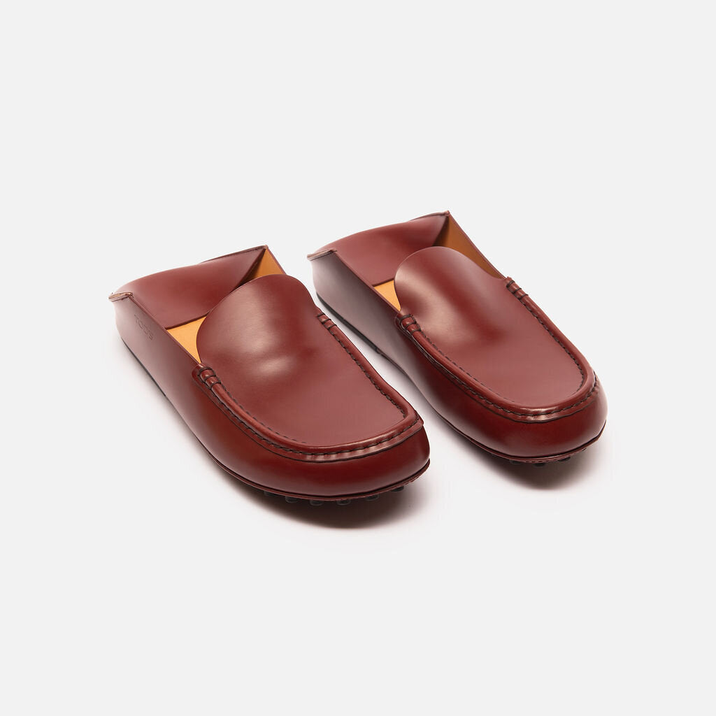 Tod's Reddish Brown Slipper Collapsible Heel