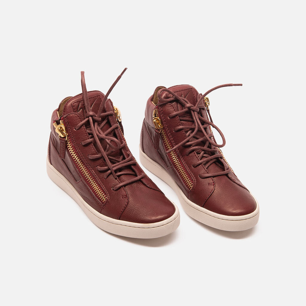 Giuseppe Zanotti Burgundy Leather Sneaker