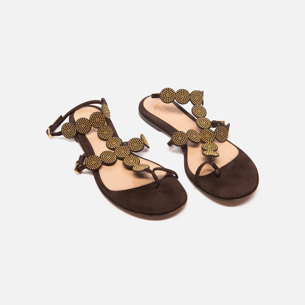 Giovanni Rossi Babylon Studded Suede Sandals