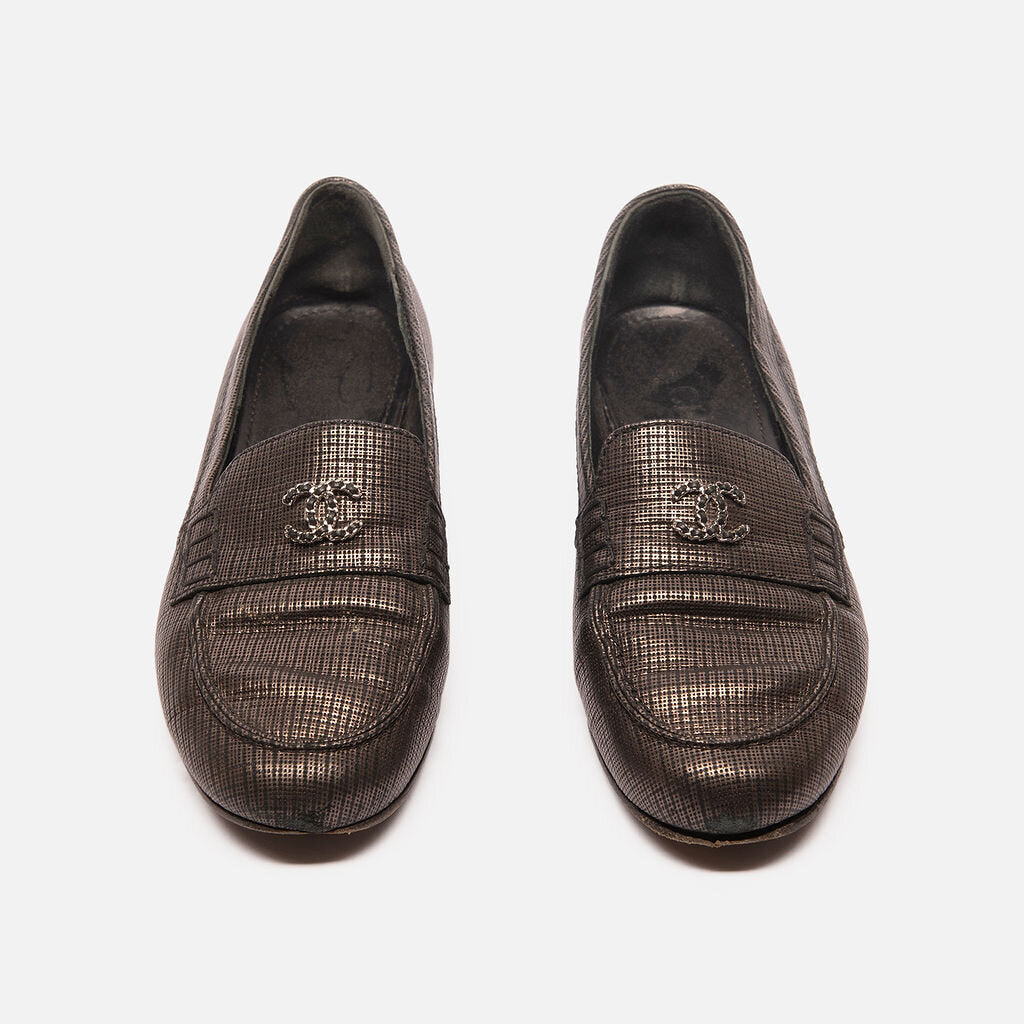 Chanel Metallic Loafers
