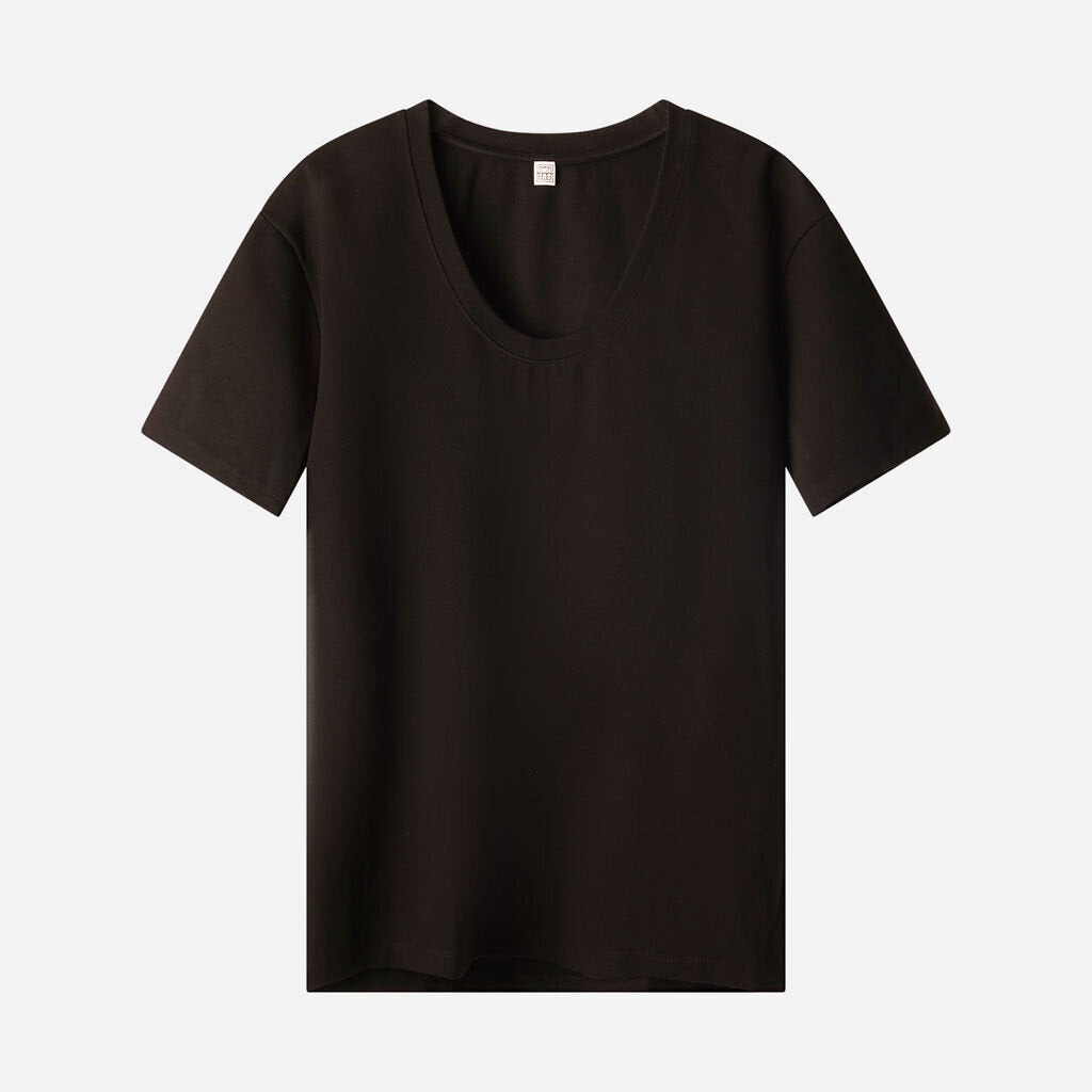Toteme Black Viscose & Polyamide Oversized Tee