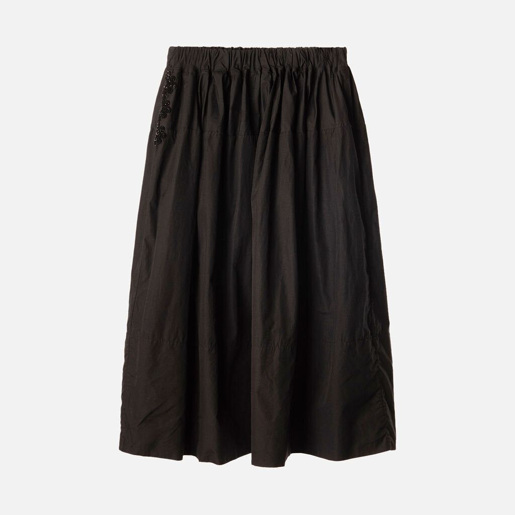 Simone Rocha Black Cotton Beaded Midi Skirt