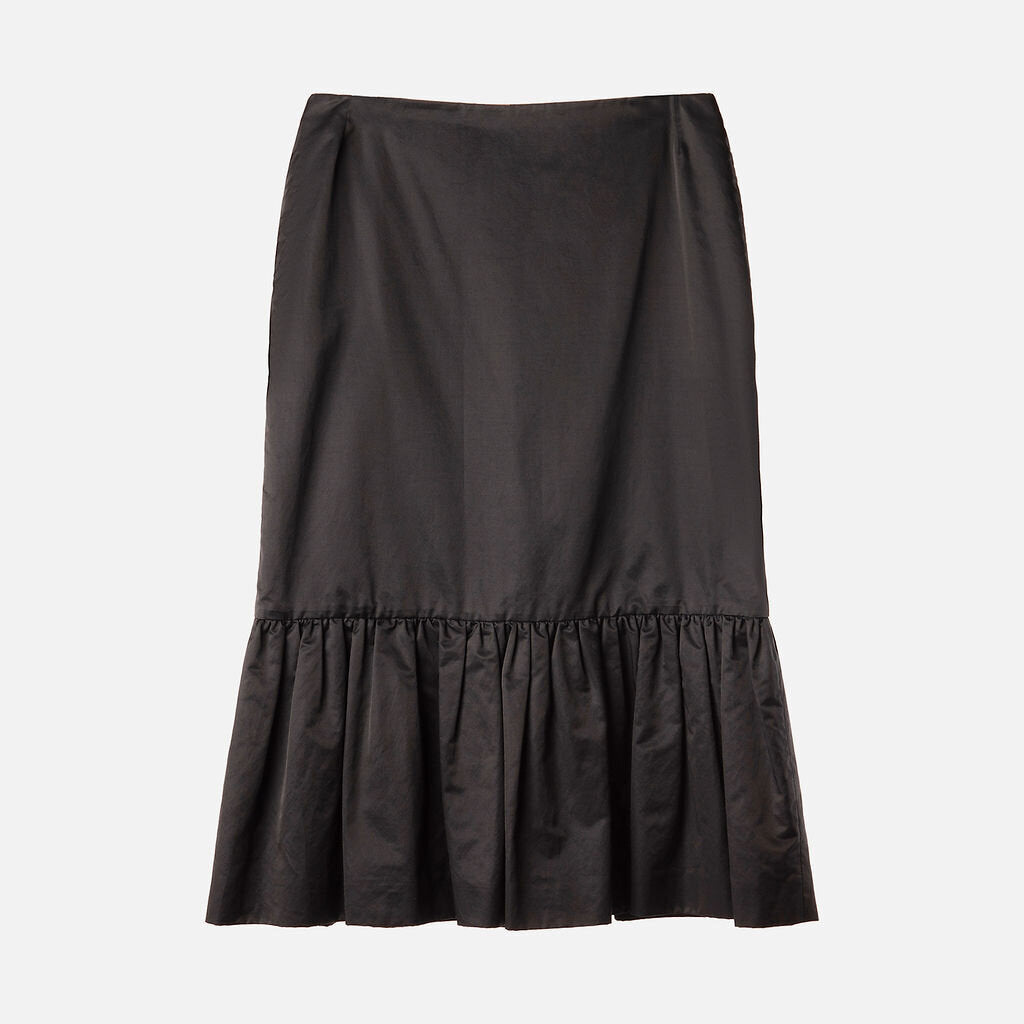 Dries Van Noten Navy Cotton & Poly Midi Skirt