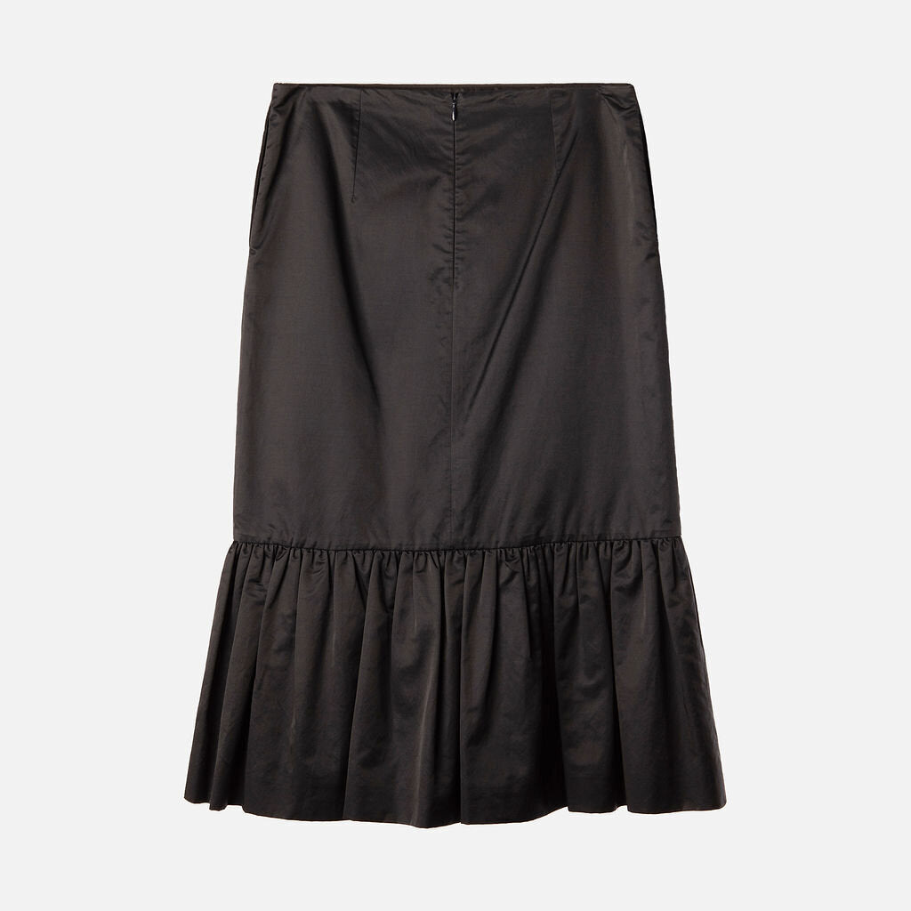 Dries Van Noten Navy Cotton & Poly Midi Skirt