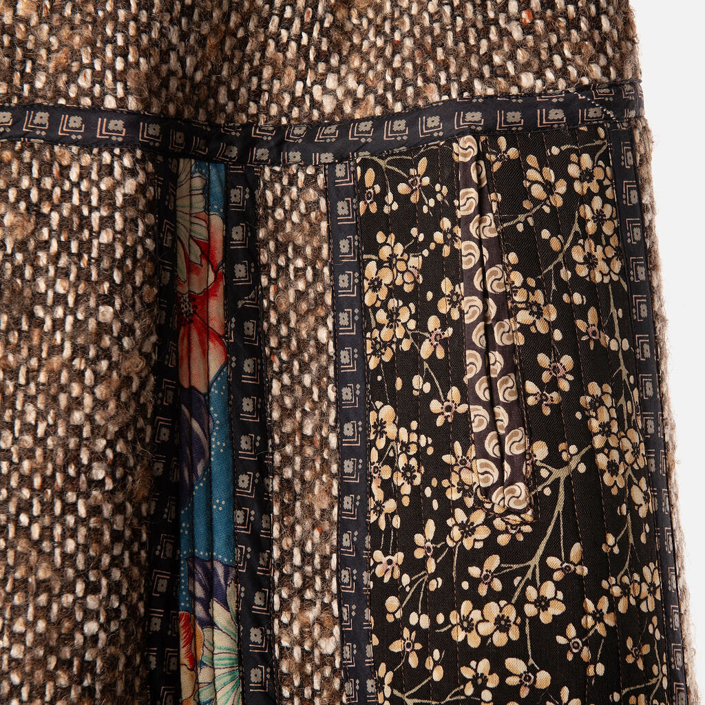 Koos Van Den Akker Multicolor Wool Pattern Jacket & Skirt Set