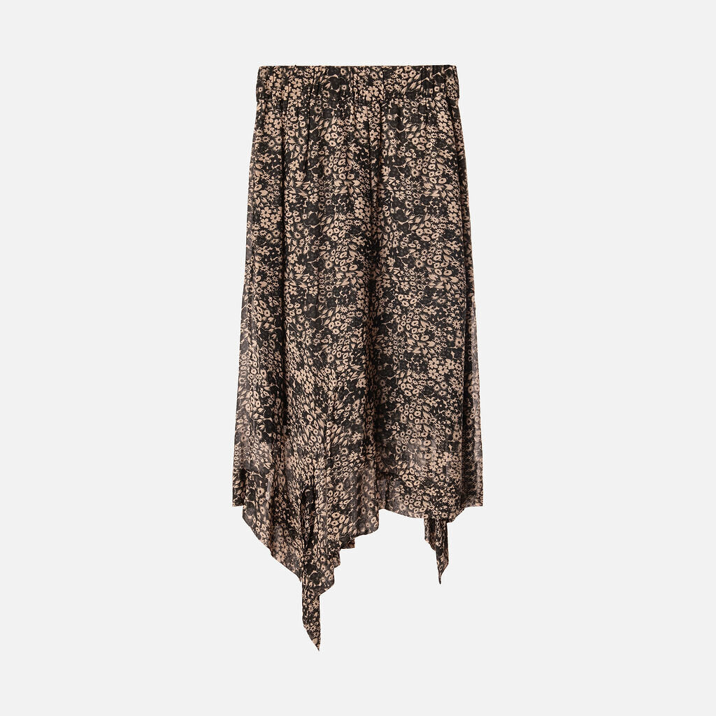 Isabel Marant Etoile Black & Brown Floral Viscose Skirt