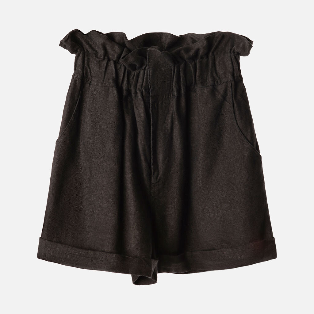Posse Black Linen Shorts