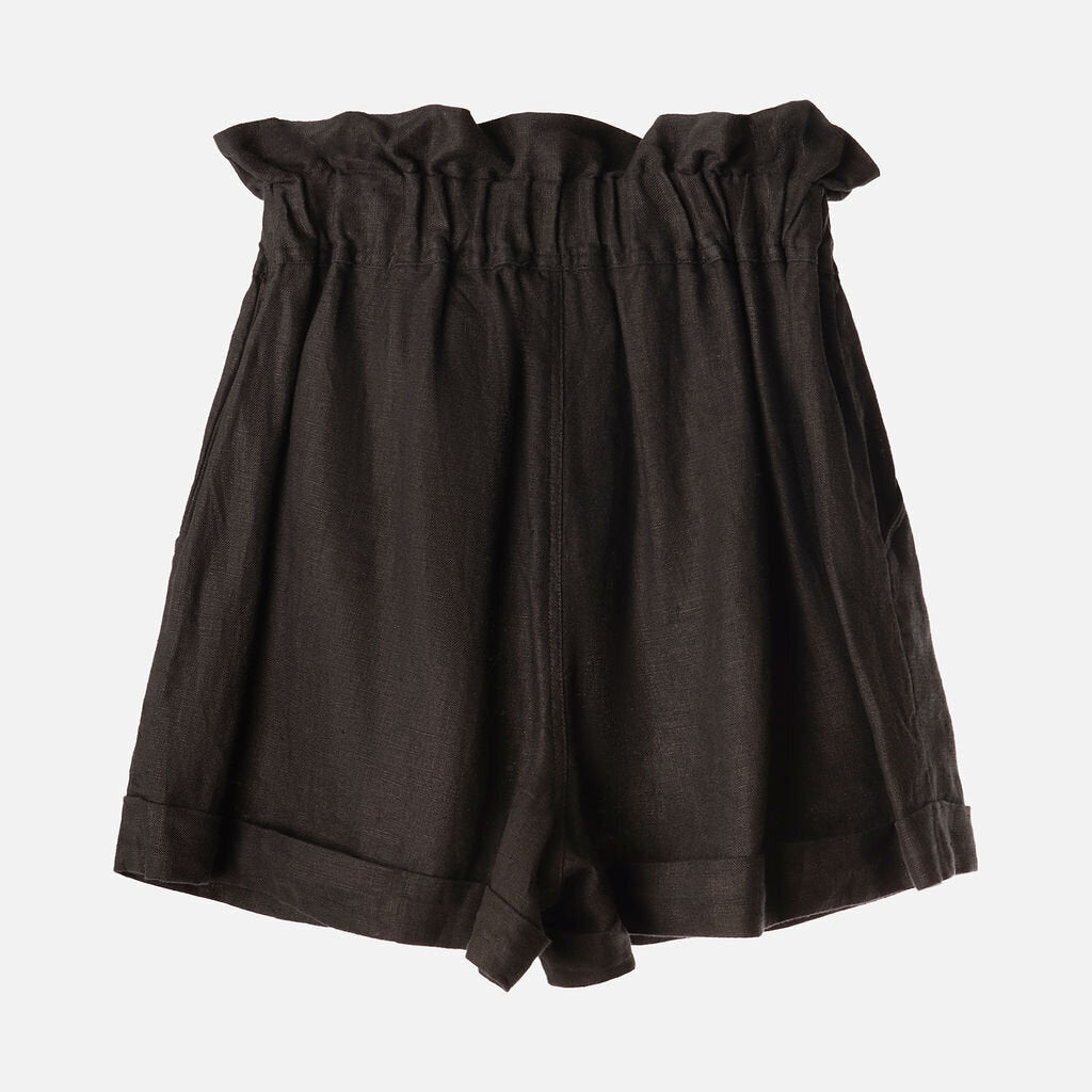Posse Black Linen Shorts