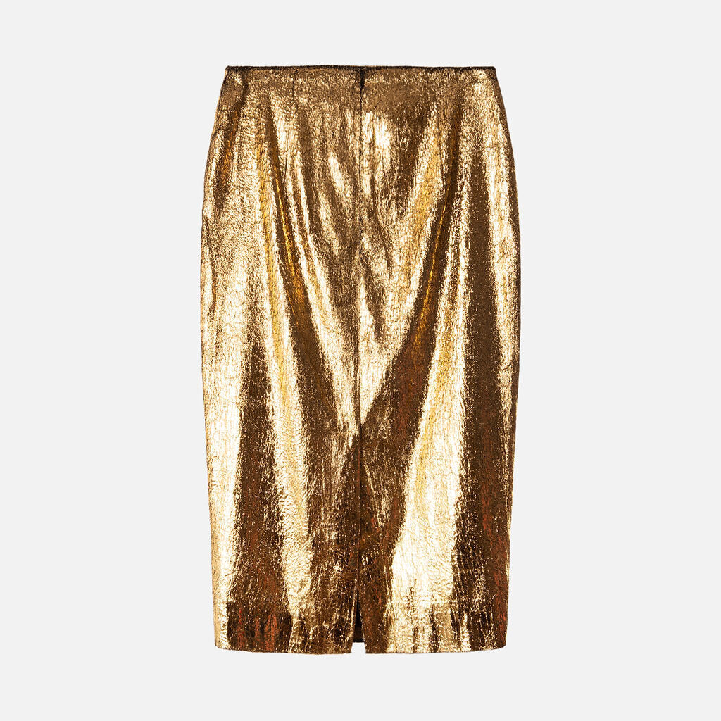 Co Gold Foil Midi Skirt