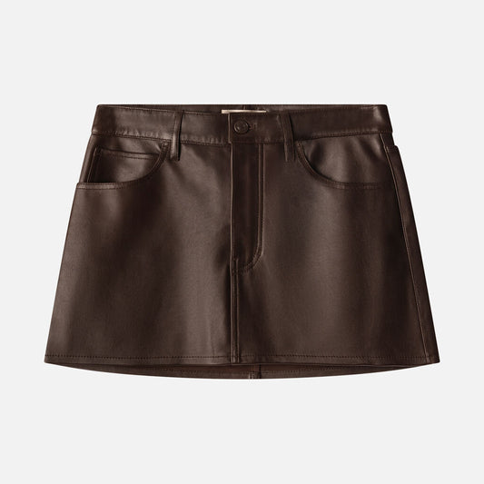 Frame Brown Leather Mini Skirt (NWT $898)