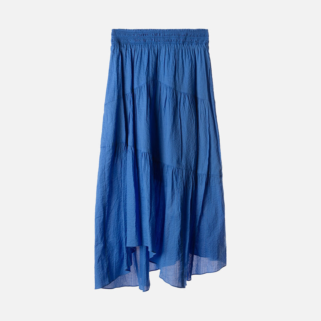 Frame Cobalt Blue Cotton Midi Skirt