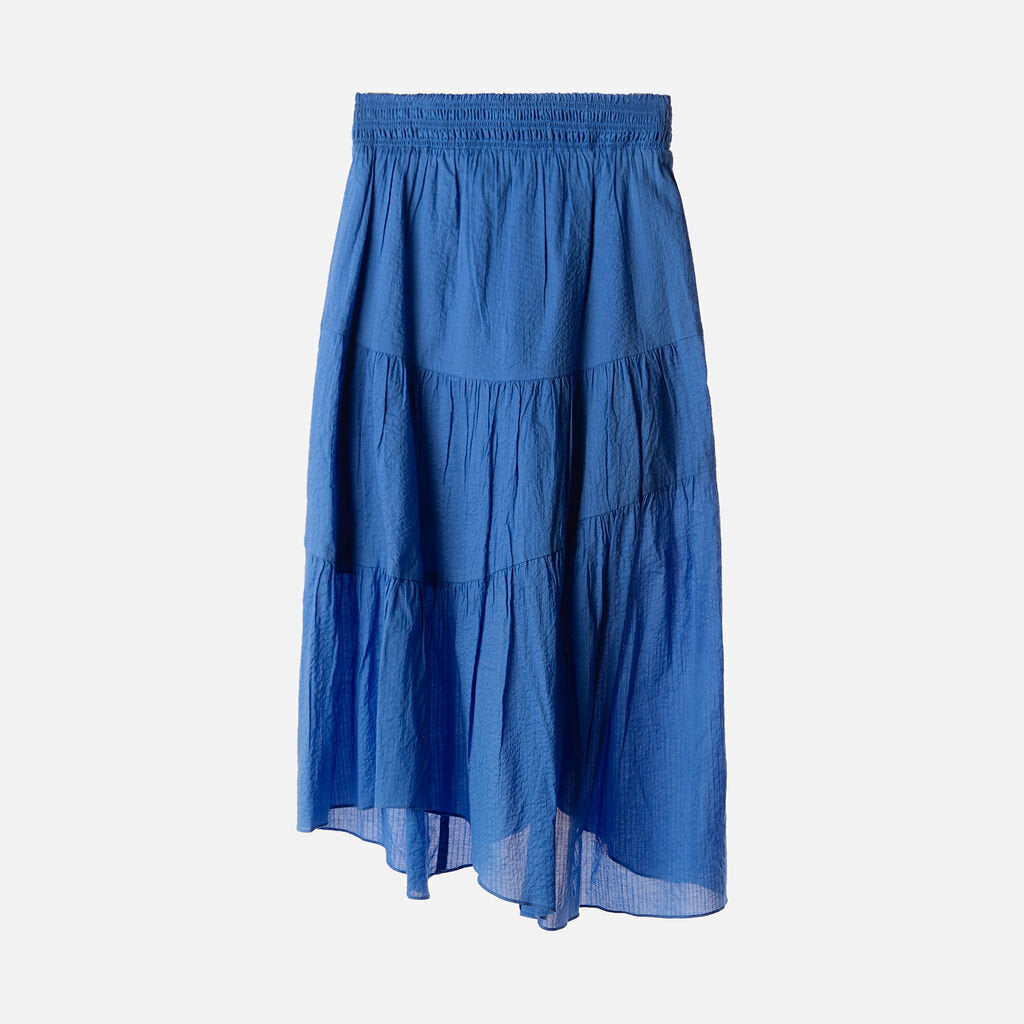 Frame Cobalt Blue Cotton Midi Skirt