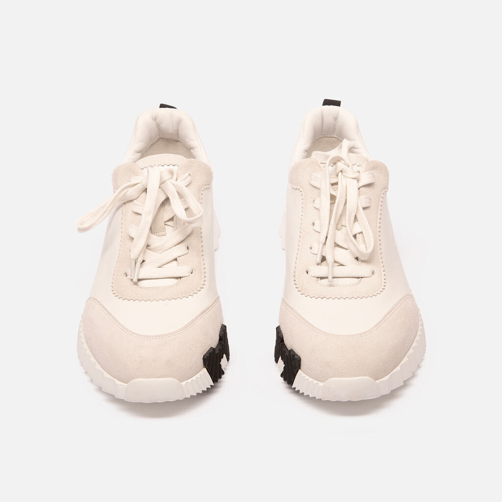 Hermes White & Black Leather Sneakers