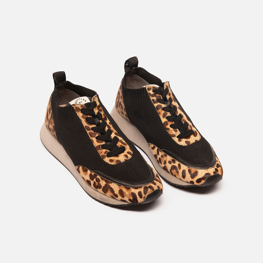 Loeffler Randall Leopard Print Calf Hair Sneaker