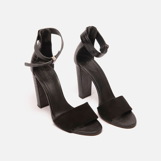 Vince Black Toe Strap Heel