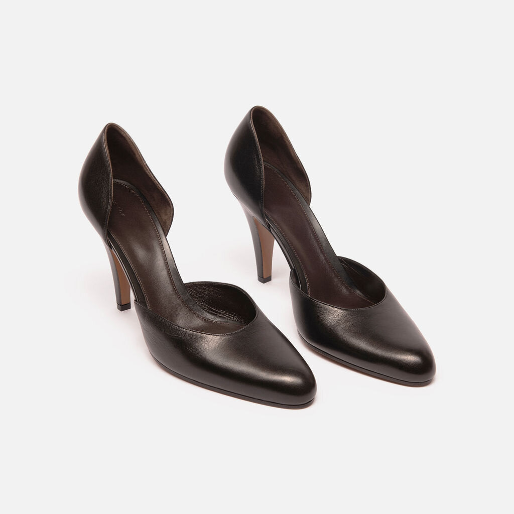 The Row Black Leather Ornella Pumps
