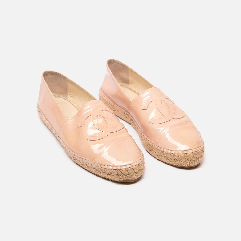 Chanel Baby Pink Patent Espadrilles