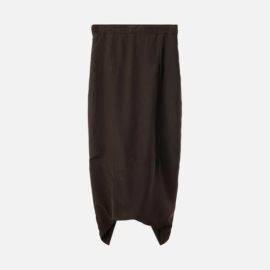 Vivienne Westwood Black Poly Ruched Midi Skirt