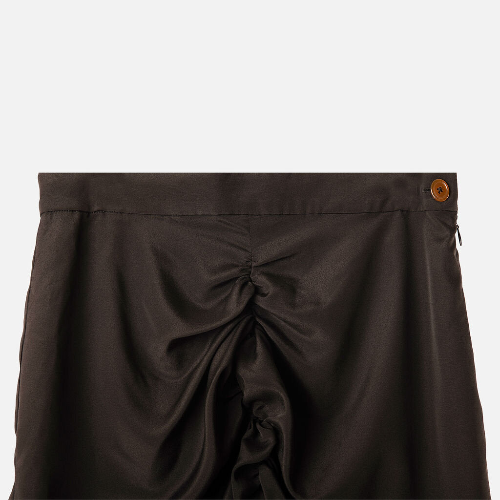 Vivienne Westwood Black Poly Ruched Midi Skirt