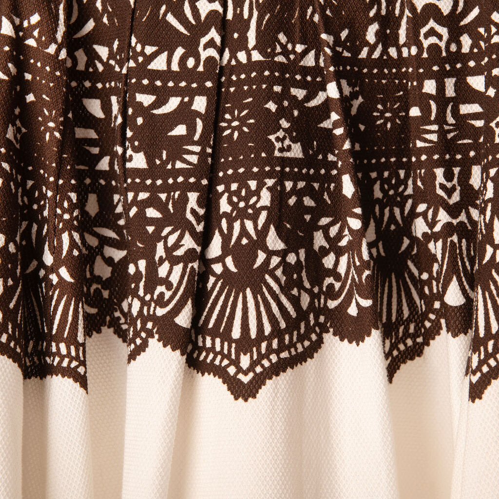 The Great White & Brown Cotton Midi Skirt