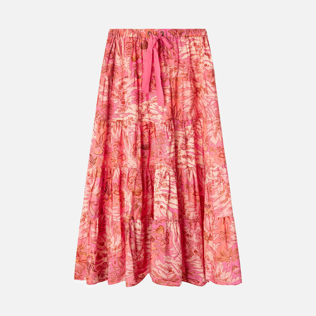 Ulla Johnson Pink Cotton Pattern Skirt