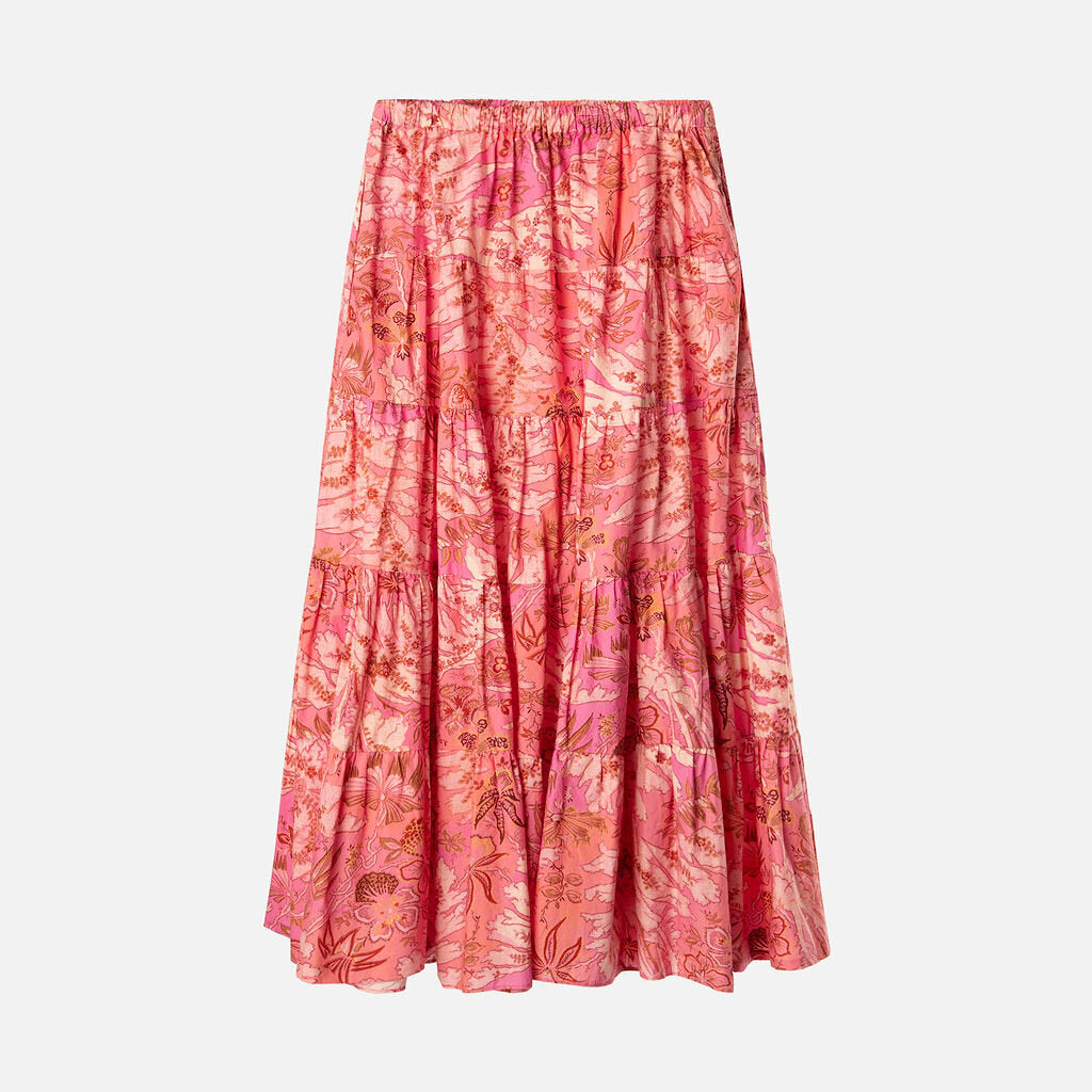 Ulla Johnson Pink Cotton Pattern Skirt