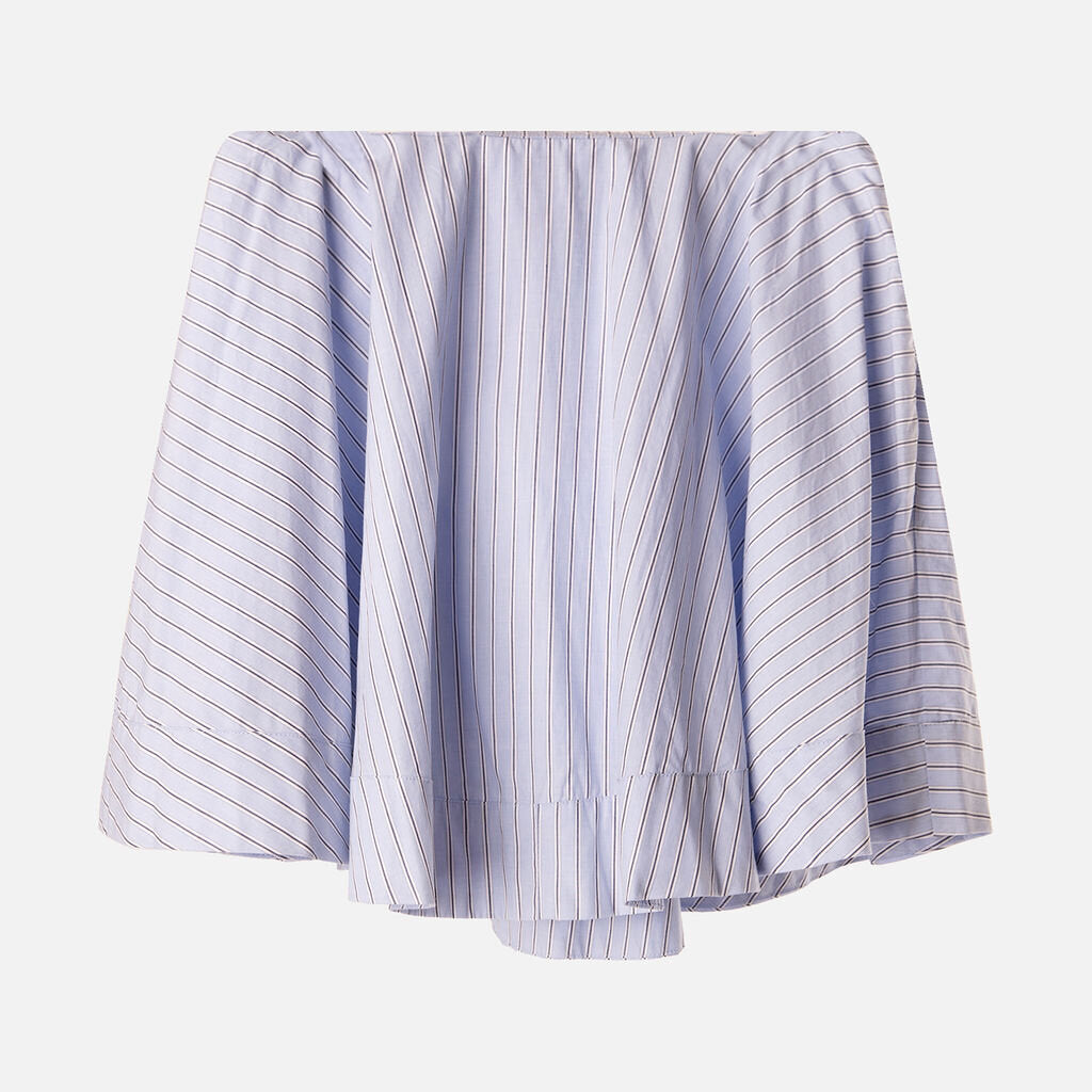 Ganni Blue & White Stripe Cotton Mini Skirt