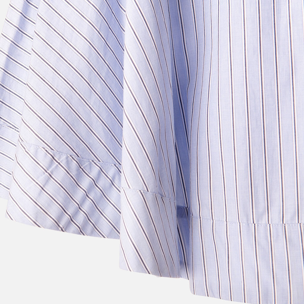 Ganni Blue & White Stripe Cotton Mini Skirt