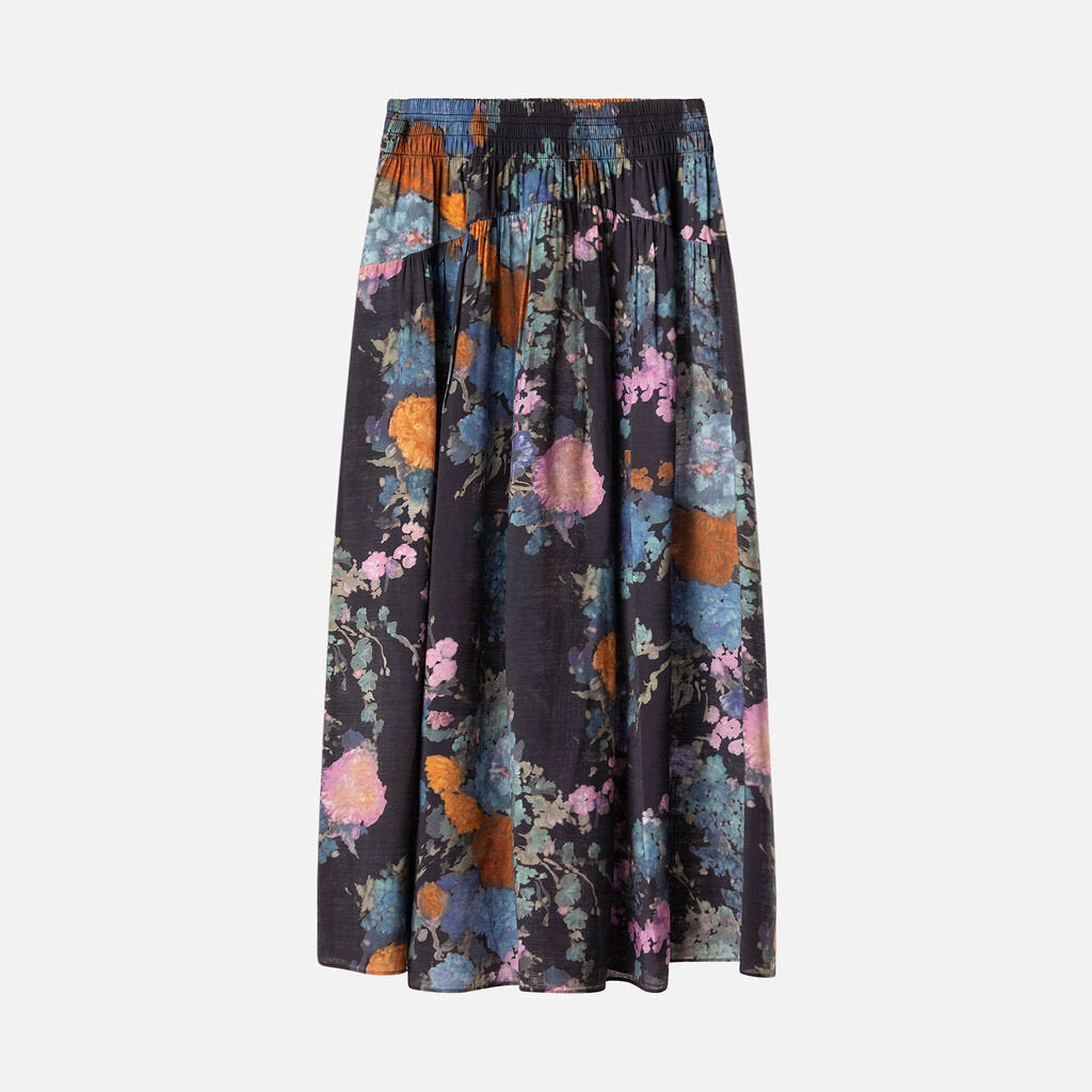 Vince Floral Painted Bouquet Skirt