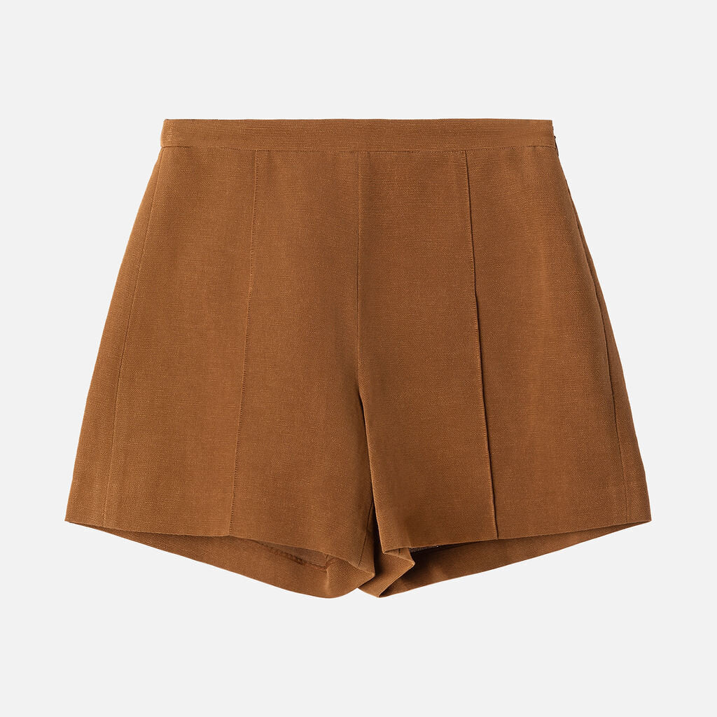 Vince Brown Cotton & Viscose Shorts