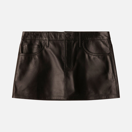 Wardrobe NYC Black Leather Mini Skirt