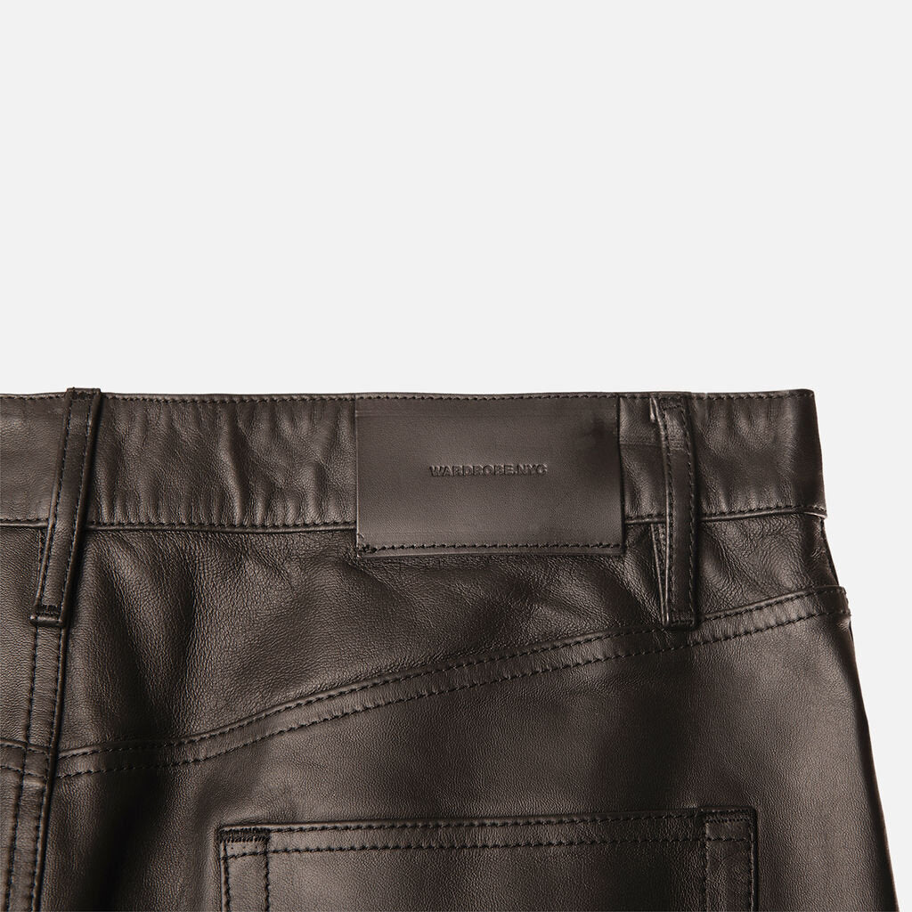 Wardrobe NYC Black Leather Mini Skirt