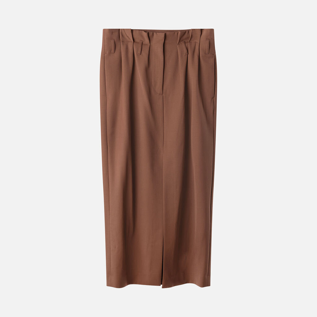Dries Van Noten Brown Wool Midi Skirt