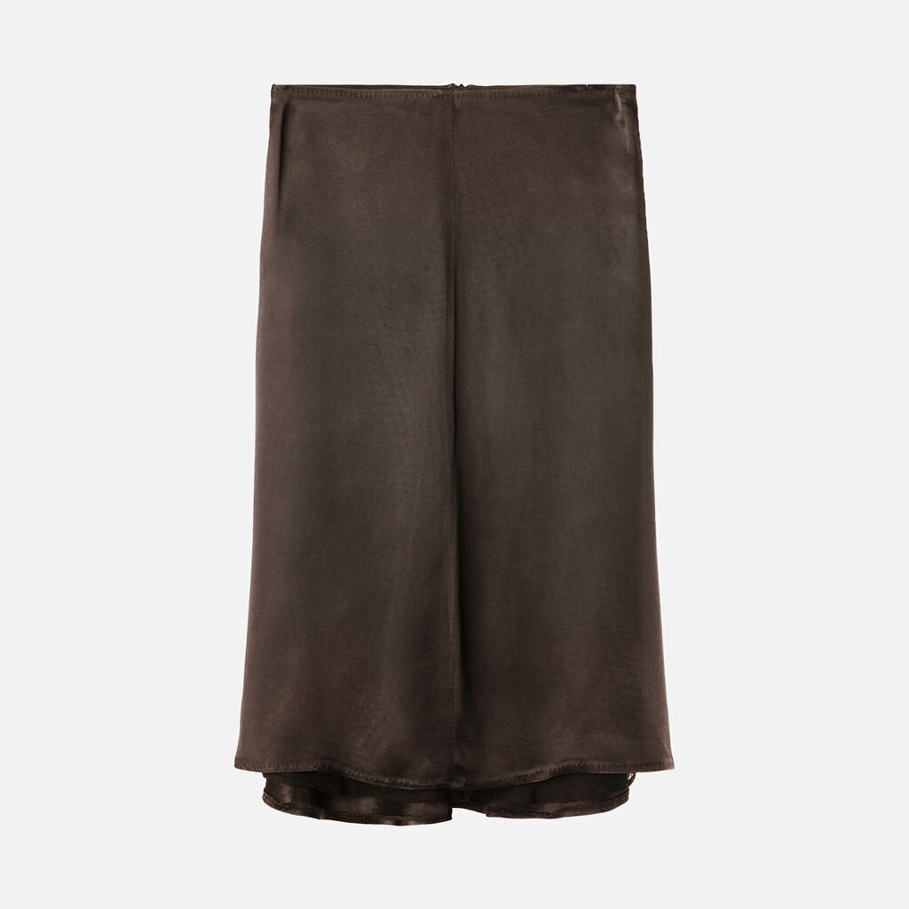Max Mara Black Satin Midi Skirt