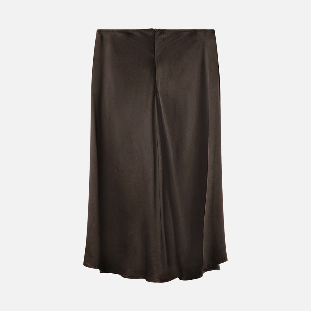 Max Mara Black Satin Midi Skirt