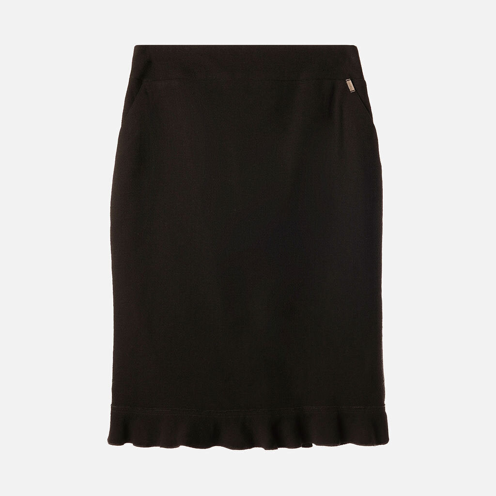 Chanel Black Wool Pencil Skirt (1999)