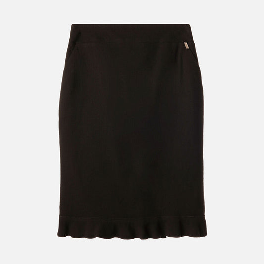 Chanel Black Wool Pencil Skirt (1999)