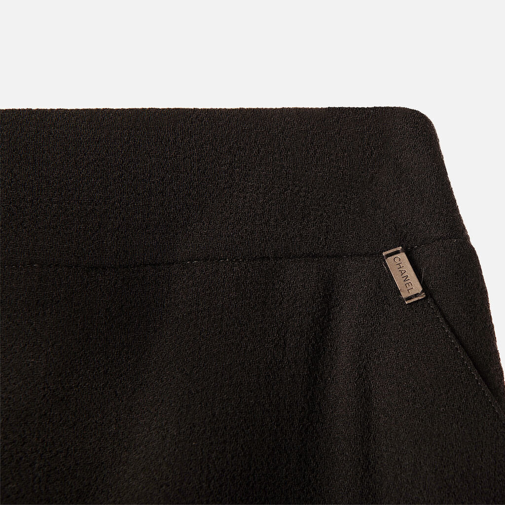 Chanel Black Wool Pencil Skirt (1999)