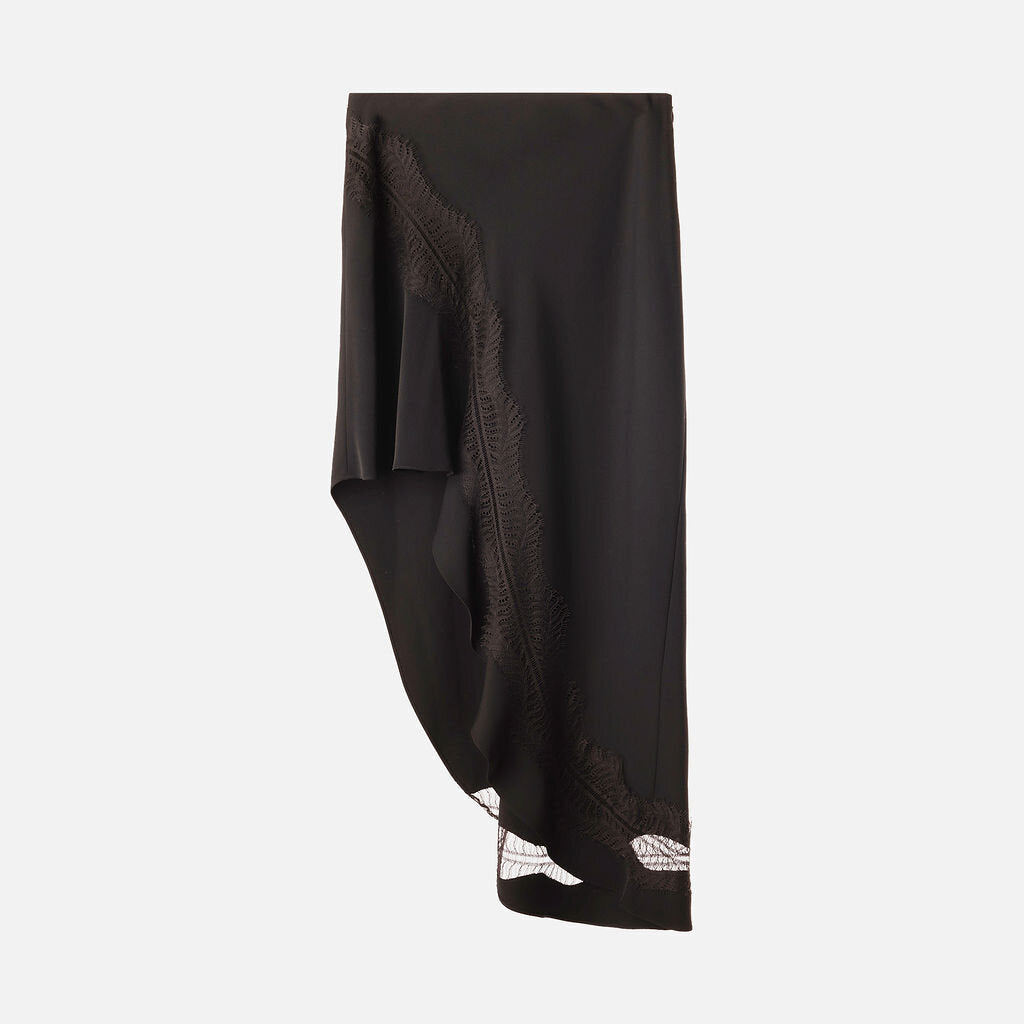 ALC Black Poly Asymmetrical Skirt
