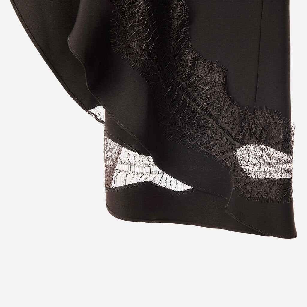 ALC Black Poly Asymmetrical Skirt