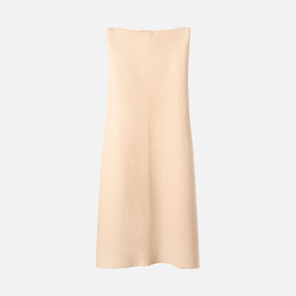 Jil Sander Cream Wool Tie Skirt