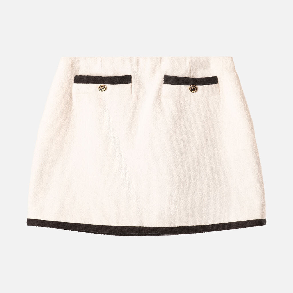 Gucci White Tweed Mini Skirt