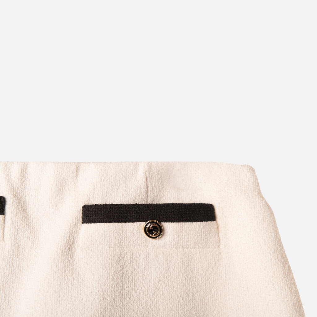 Gucci White Tweed Mini Skirt