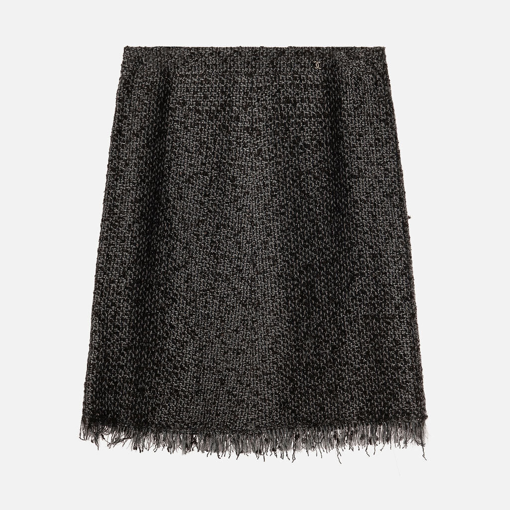 Chanel Gray Tweed Midi Skirt (2006)