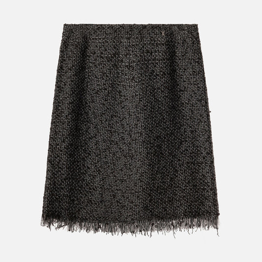 Chanel Gray Tweed Midi Skirt (2006)